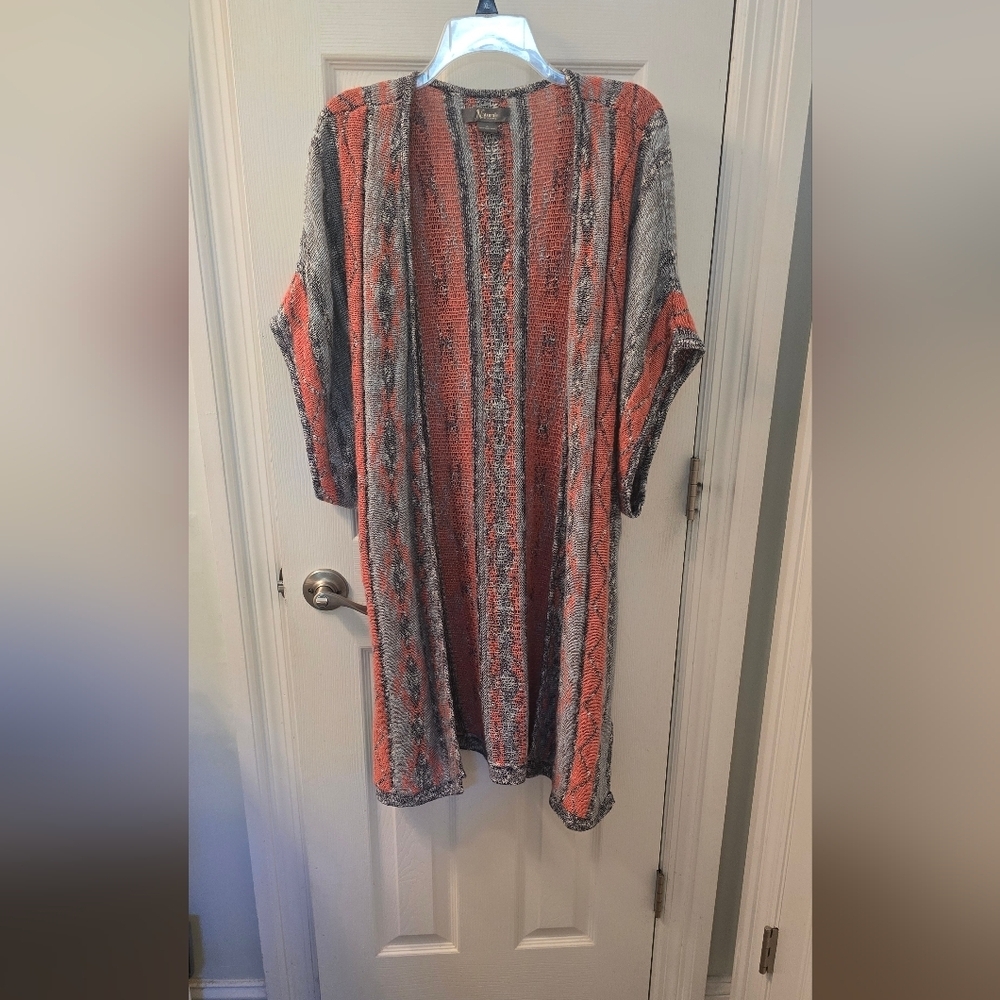 Natural Reflections Women's Open Front Knit Short Sleeve Cardigan, Size XL (316)